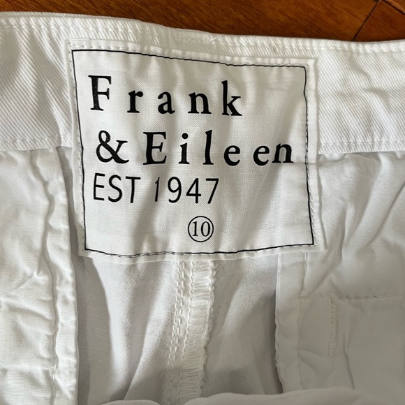 Frank & Eileen White Cotton Blend Cropped Wicklow Italian Chino Pants Sz. 10 - Picture 5 of 6